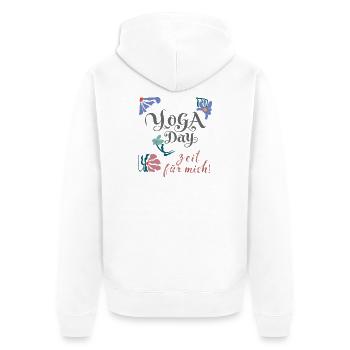 Journée du yoga - Veste à capuche bio Premium Unisexe - blanc - Dos - Thijin (182cm)
