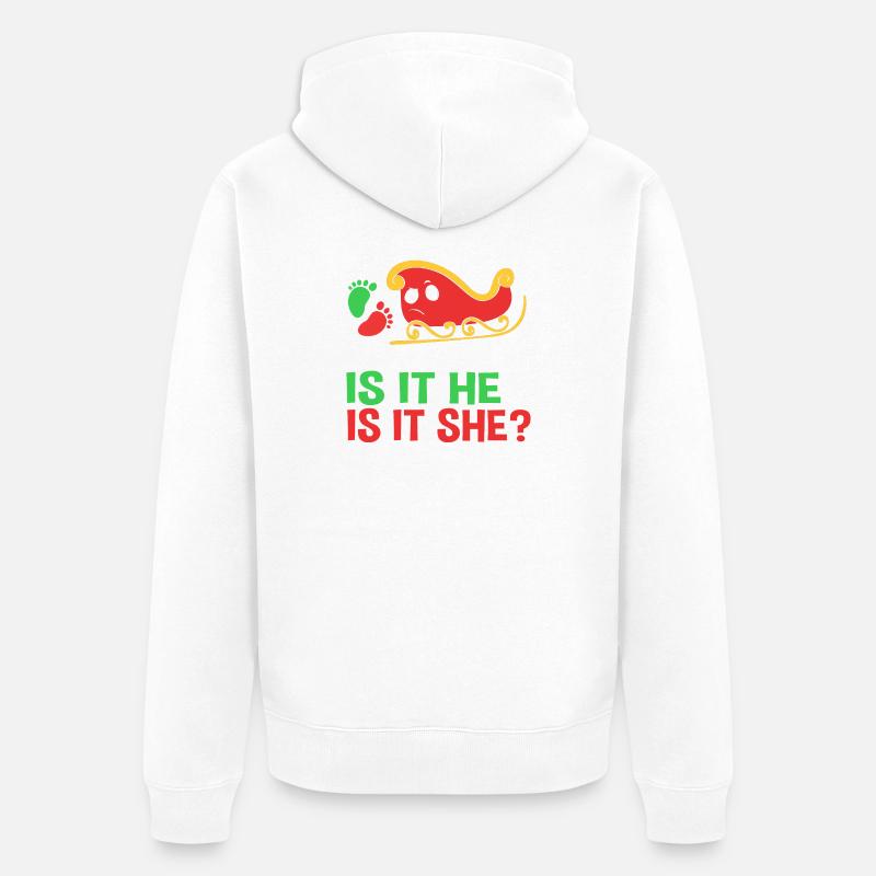 Werdende Mutter Werdende Mama Weihnachten - Unisex Premium Bio Zip Hoodie - Weiß