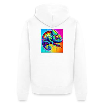chameleon - Unisex Premium Organic Zip Hoodie - white - Back - Thijin (182cm)