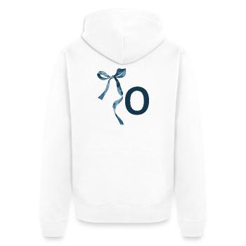 Monogramm oder Geschenkidee - Unisex Premium Bio Zip Hoodie - Weiß - Hinten - Thijin (182cm)