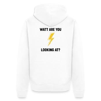 Watt Regardez-vous la conception du boulon - Veste à capuche bio Premium Unisexe - blanc - Dos - Thijin (182cm)