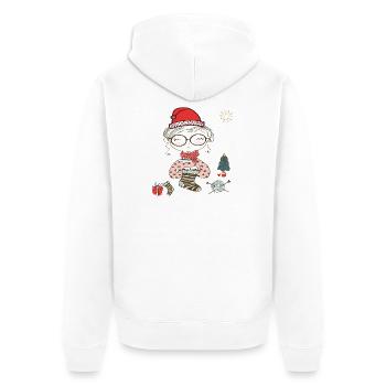 Grandma Knits Socks - Unisex Premium Organic Zip Hoodie - white - Back - Thijin (182cm)