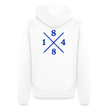 1848 – Bochum Ruhrpott Original - Veste à capuche bio Premium Unisexe - blanc - Dos - Thijin (182cm)