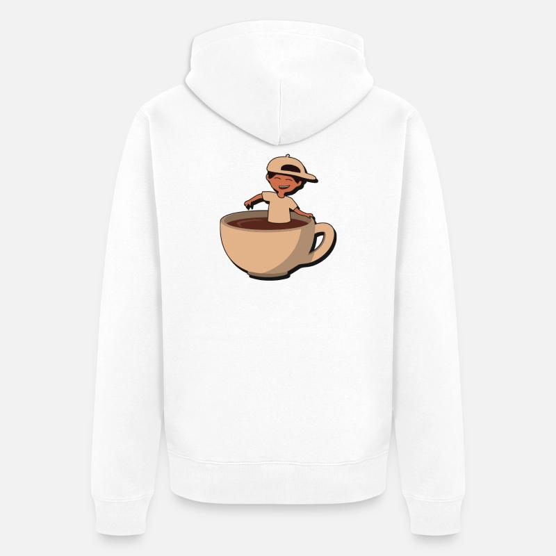Éclaboussure de café Cup Buddy - Veste à capuche bio Premium Unisexe - blanc