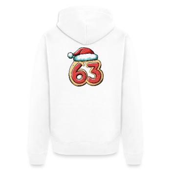 63 Numéro Biscuit Noël - Veste à capuche bio Premium Unisexe - blanc - Dos - Thijin (182cm)