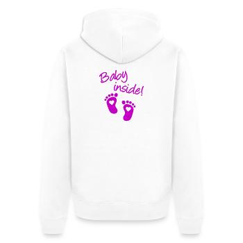 Baby inside - Schwangerschaft - schwanger - pregna - Unisex Premium Bio Zip Hoodie - Weiß - Hinten - Thijin (182cm)
