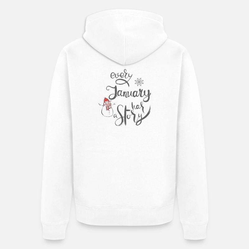 Janvier - Veste à capuche bio Premium Unisexe - blanc