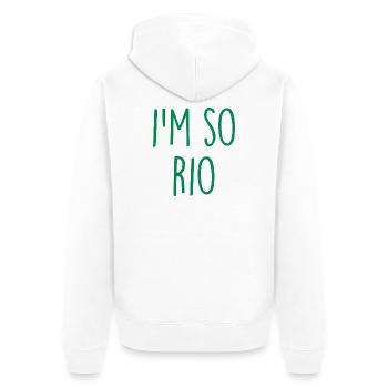 Rio de Janeiro Brésil Brasilien - Veste à capuche bio Premium Unisexe - blanc - Dos - Thijin (182cm)