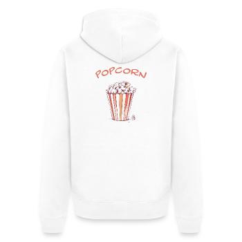 Costume de carnaval Costume de popcorn pour femmes, Popcorn - Veste à capuche bio Premium Unisexe - blanc - Dos - Thijin (182cm)