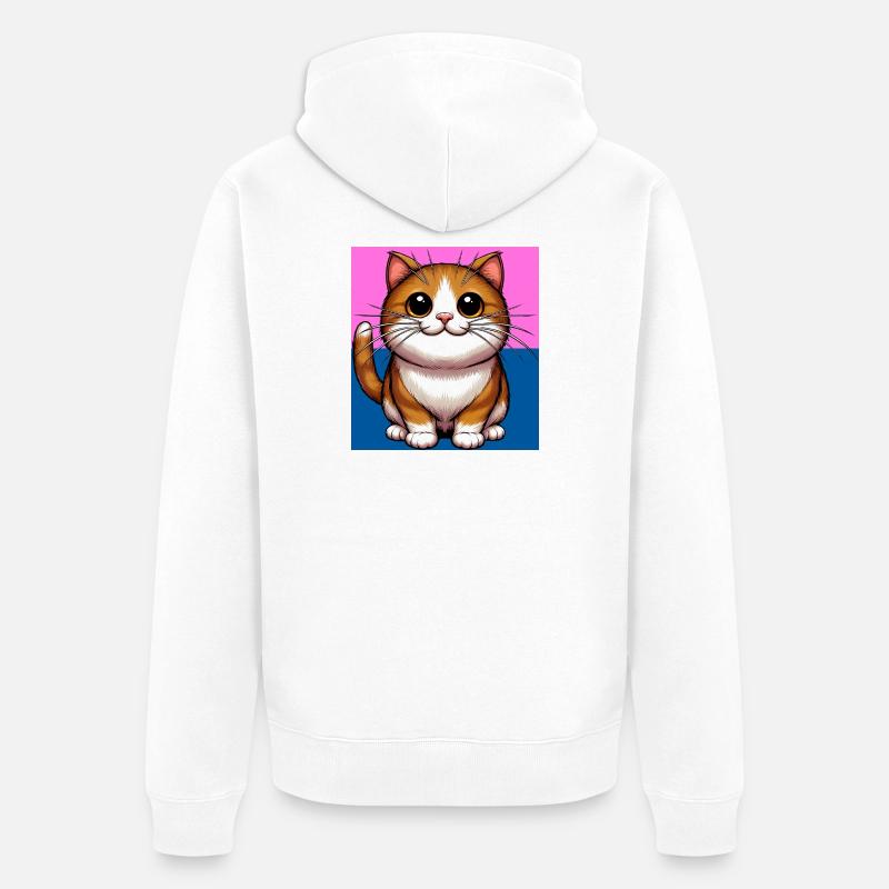 chat - Veste à capuche bio Premium Unisexe - blanc
