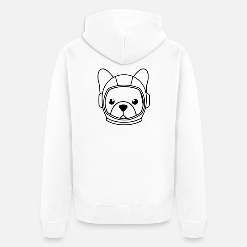 Profil du casque de l’astronaute Frenchie - Veste à capuche bio Premium Unisexe - blanc
