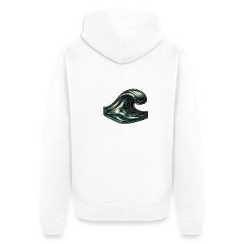 Océan Retro Wave japonais - Veste à capuche bio Premium Unisexe - blanc - Dos - Thijin (182cm)