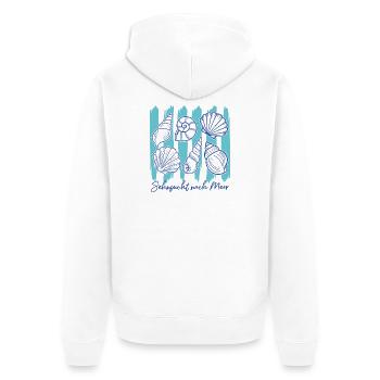 Meer Küste Sehnsucht nach Meer - Unisex Premium Bio Zip Hoodie - Weiß - Hinten - Thijin (182cm)