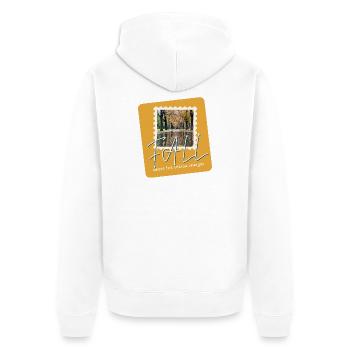FALL Herbstpfade - Unisex Premium Bio Zip Hoodie - Weiß - Hinten - Thijin (182cm)