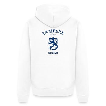 Tampere Suomi Finland Finnland - Unisex Premium Bio Zip Hoodie - Weiß - Hinten - Thijin (182cm)