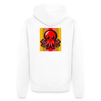 Krake - Unisex Premium Bio Zip Hoodie - Weiß - Hinten - Thijin (182cm)