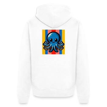 Krake - Unisex Premium Bio Zip Hoodie - Weiß - Hinten - Thijin (182cm)