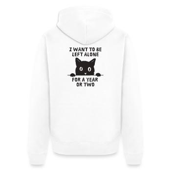 Je veux qu’on me laisse tranquille - Veste à capuche bio Premium Unisexe - blanc - Dos - Thijin (182cm)