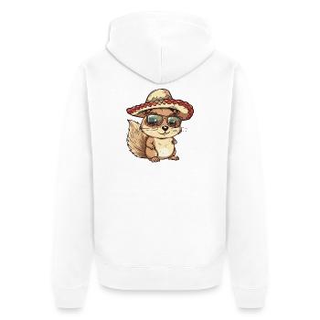 Sombrero comique comique Écureuil - Veste à capuche bio Premium Unisexe - blanc - Dos - Thijin (182cm)