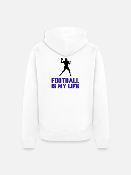 Football is my Life - Unisex Premium Organic Zip Hoodie - white