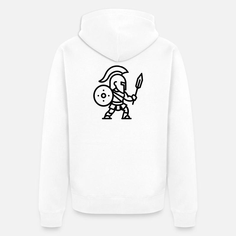 Spartanisch - Unisex Premium Bio Zip Hoodie - Weiß