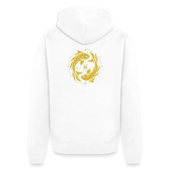 Symbole des Poissons – Doux & Moderne - Veste à capuche bio Premium Unisexe - blanc - Dos - Thijin (182cm)