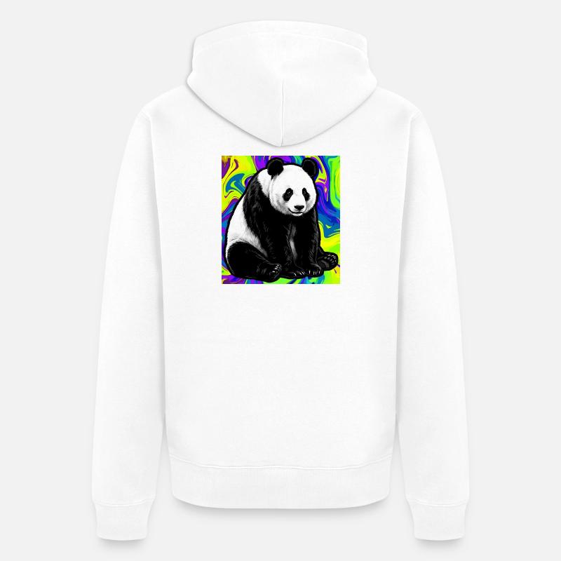 Panda - Unisex Premium Bio Zip Hoodie - Weiß