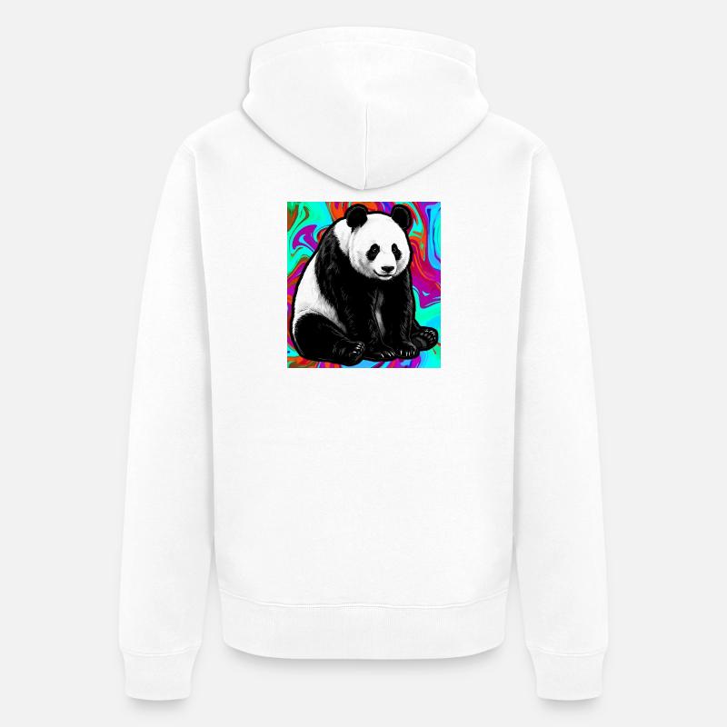 panda - Veste à capuche bio Premium Unisexe - blanc