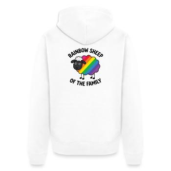 Mois de la fierté LGBT - Moutons arc-en-ciel de la famille - Veste à capuche bio Premium Unisexe - blanc - Dos - Thijin (182cm)