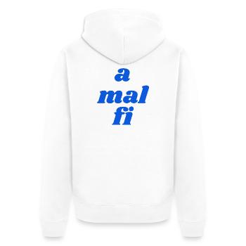 a times fi - Unisex Premium Organic Zip Hoodie - white - Back - Thijin (182cm)