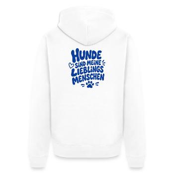 Hunde Sind Meine Lieblingsmenschen - Unisex Premium Bio Zip Hoodie - Weiß - Hinten - Thijin (182cm)