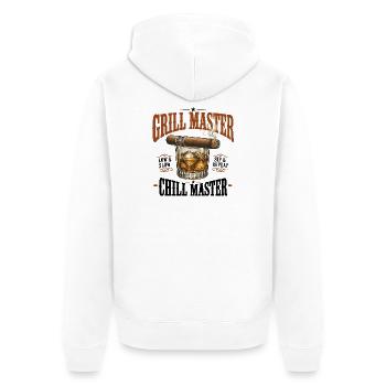 Grillmeister Whisky & Cigare - Veste à capuche bio Premium Unisexe - blanc - Dos - Thijin (182cm)