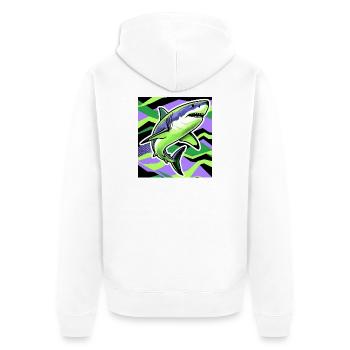 Requin - Veste à capuche bio Premium Unisexe - blanc - Dos - Thijin (182cm)