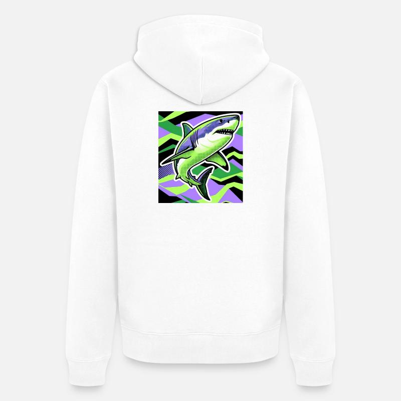 Requin - Veste à capuche bio Premium Unisexe - blanc