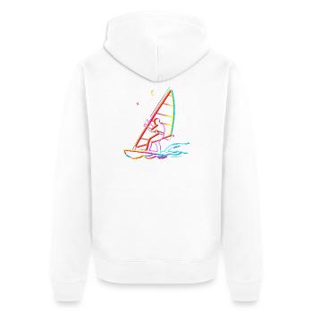 Mountain Bike Lover Graphic - Unisex Premium Organic Zip Hoodie - white - Back - Thijin (182cm)