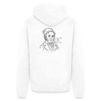 Gauss - Unisex Premium Organic Zip Hoodie - white - Back - Thijin (182cm)