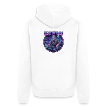 Future Dj - Unisex Premium Organic Zip Hoodie - white - Back - Thijin (182cm)