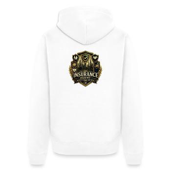 Versicherungsvertreter & Finanzberater | Finanzen - Unisex Premium Bio Zip Hoodie - Weiß - Hinten - Thijin (182cm)
