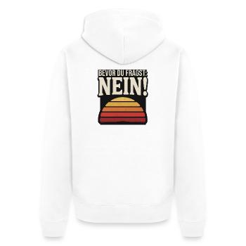 Bevor du fragst Nein retro Sunset - Unisex Premium Bio Zip Hoodie - Weiß - Hinten - Thijin (182cm)