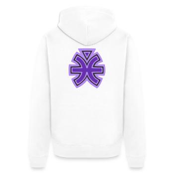 Fische- und Wasserstammessymbol - Unisex Premium Bio Zip Hoodie - Weiß - Hinten - Thijin (182cm)