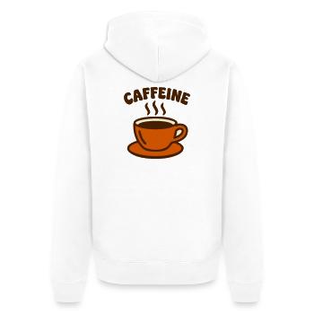 Kaffeetasse Caffeine Logo - Unisex Premium Bio Zip Hoodie - Weiß - Hinten - Thijin (182cm)