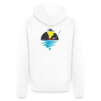 Vinyl - Unisex Premium Bio Zip Hoodie - Weiß - Hinten - Thijin (182cm)