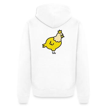 Königliches Küken Cartoon - Unisex Premium Bio Zip Hoodie - Weiß - Hinten - Thijin (182cm)