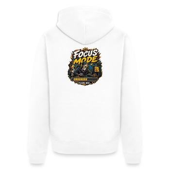 Focus Mode - Unisex Premium Bio Zip Hoodie - Weiß - Hinten - Thijin (182cm)