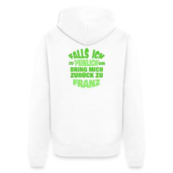 JGA Franz - Unisex Premium Bio Zip Hoodie - Weiß - Hinten - Thijin (182cm)