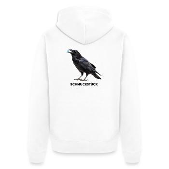 Schmuckstück - Unisex Premium Bio Zip Hoodie - Weiß - Hinten - Thijin (182cm)