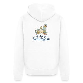 Schulstart Glücksillustration - Unisex Premium Bio Zip Hoodie - Weiß - Hinten - Thijin (182cm)