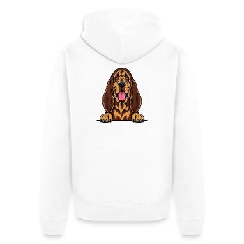 Bloodhound - Unisex Premium Bio Zip Hoodie - Weiß - Hinten - Thijin (182cm)