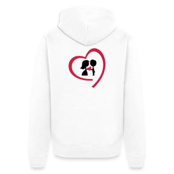 jeunes mariés - Veste à capuche bio Premium Unisexe - blanc - Dos - Thijin (182cm)