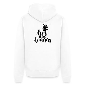 dies das Ananas - Unisex Premium Bio Zip Hoodie - Weiß - Hinten - Thijin (182cm)